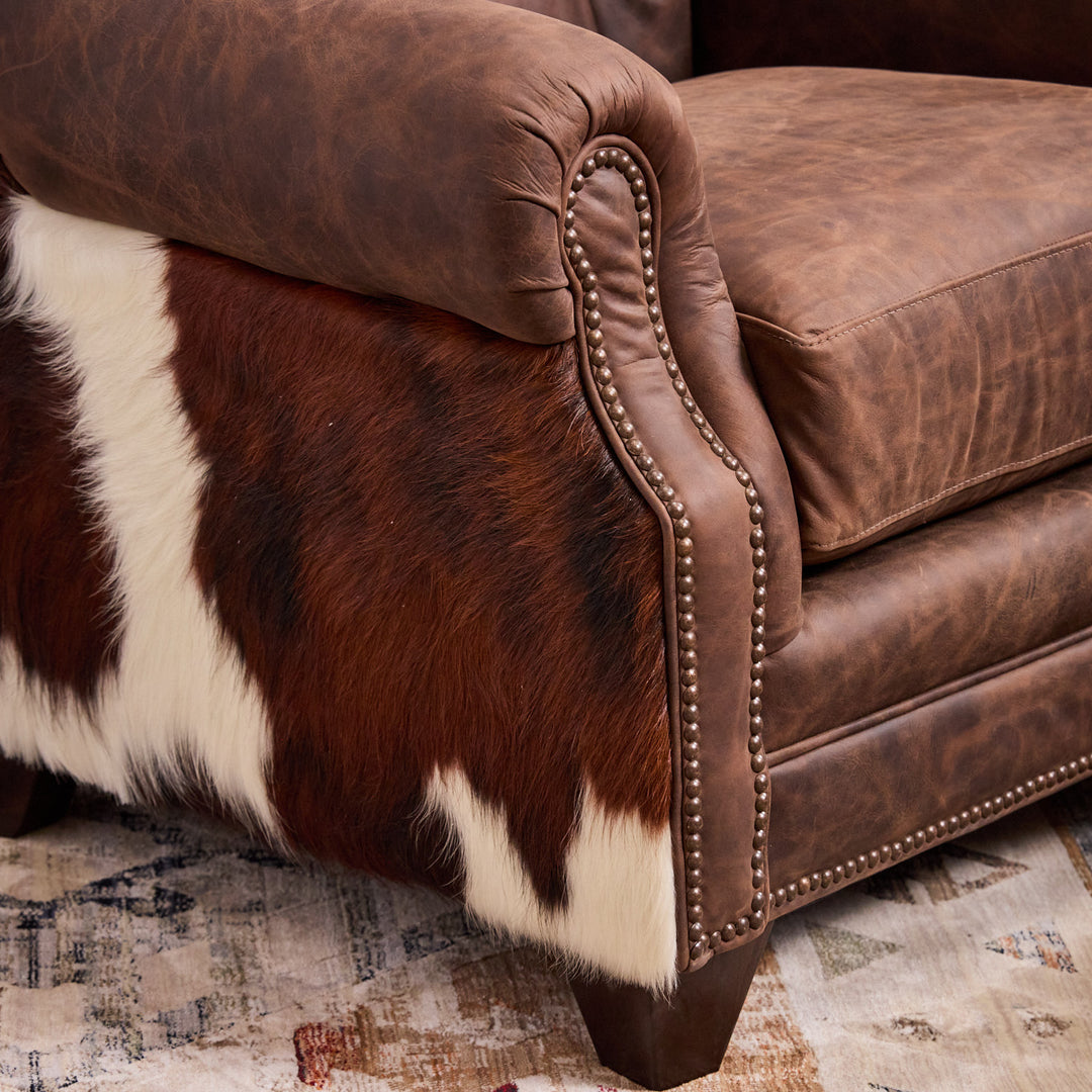 Hidalgo Leather Cowhide Chair & Ottoman