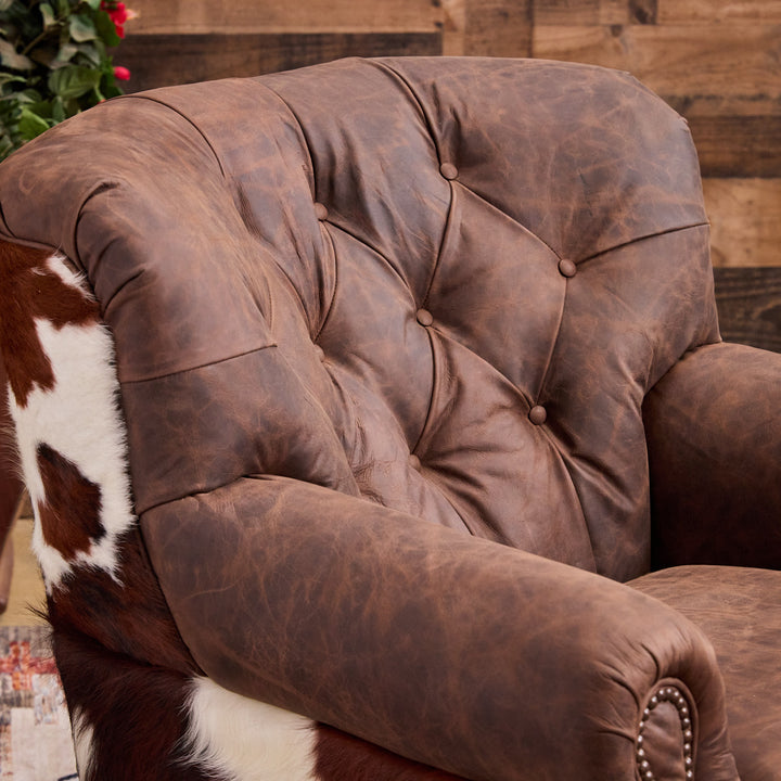 Hidalgo Leather Cowhide Chair & Ottoman