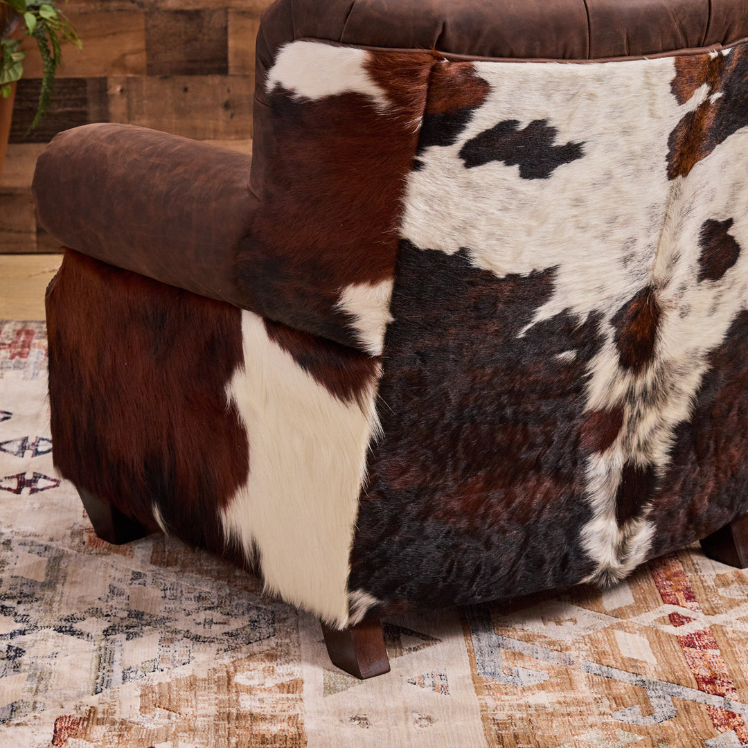 Hidalgo Leather Cowhide Chair & Ottoman