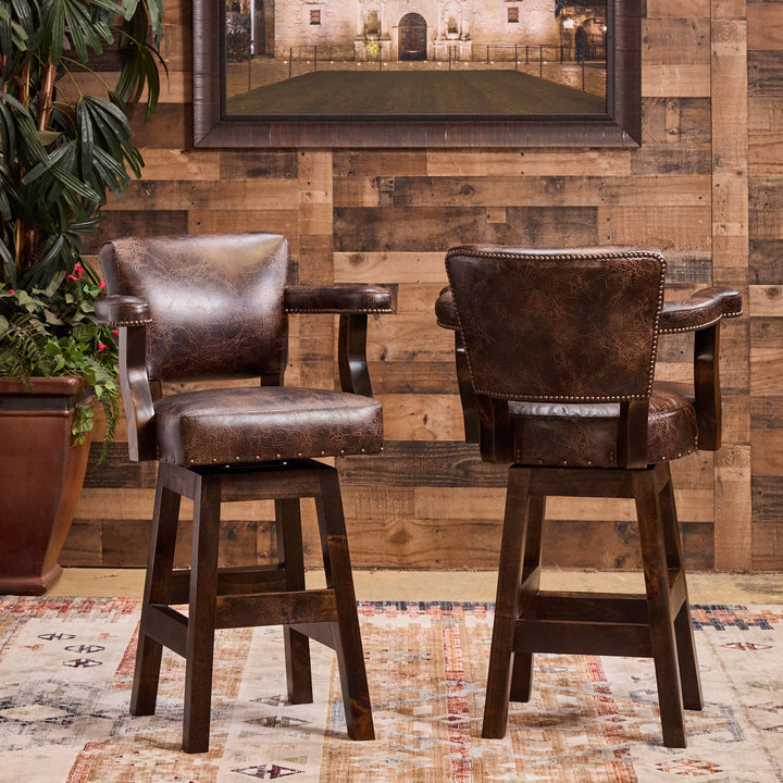 Sedona Western Leather Bar Stool