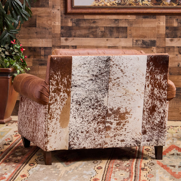 Cedar Park Cowhide Leather Chair and Ottoman