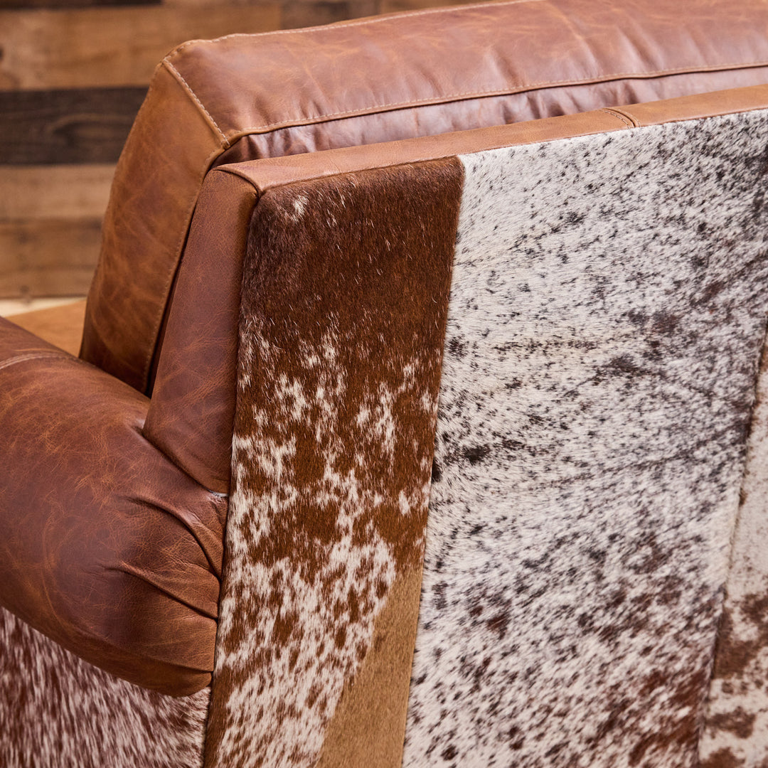 Cedar Park Cowhide Leather Chair and Ottoman