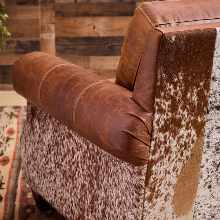 Cedar Park Cowhide Leather Chair and Ottoman