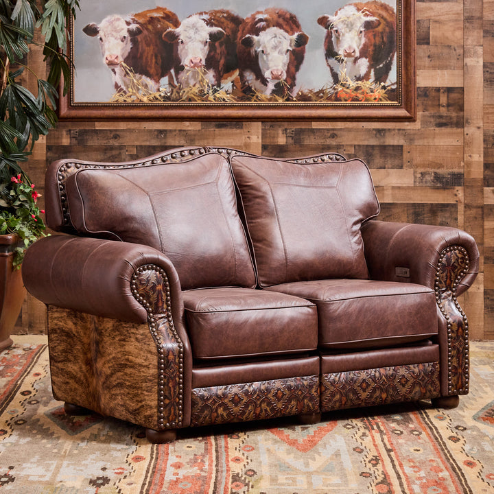 Katy Leather Reclining Loveseat