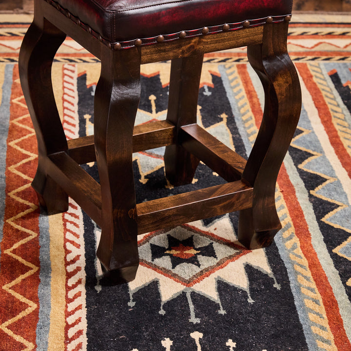 Andres Red Leather Stool