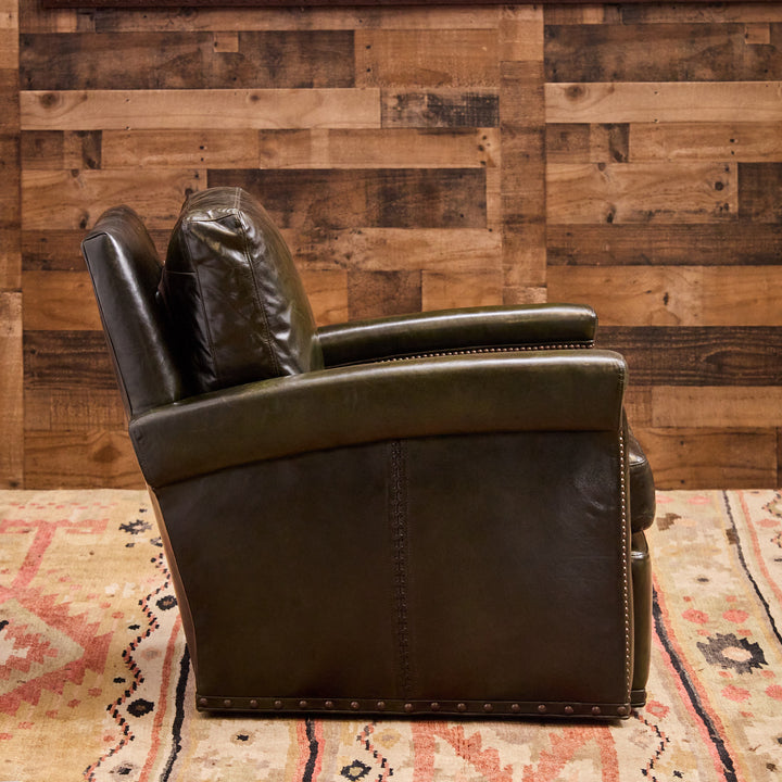 Highland Park Emerald Leather Swivel Chair