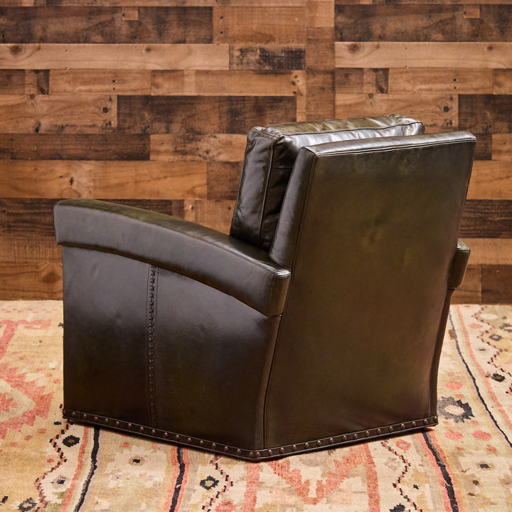 Highland Park Emerald Leather Swivel Chair