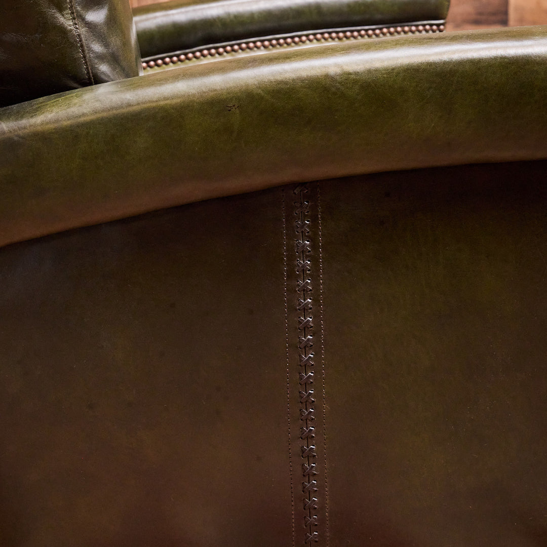 Highland Park Emerald Leather Swivel Chair