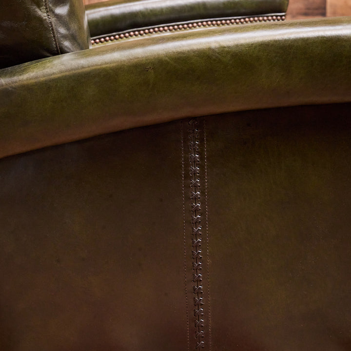 Highland Park Emerald Leather Swivel Chair