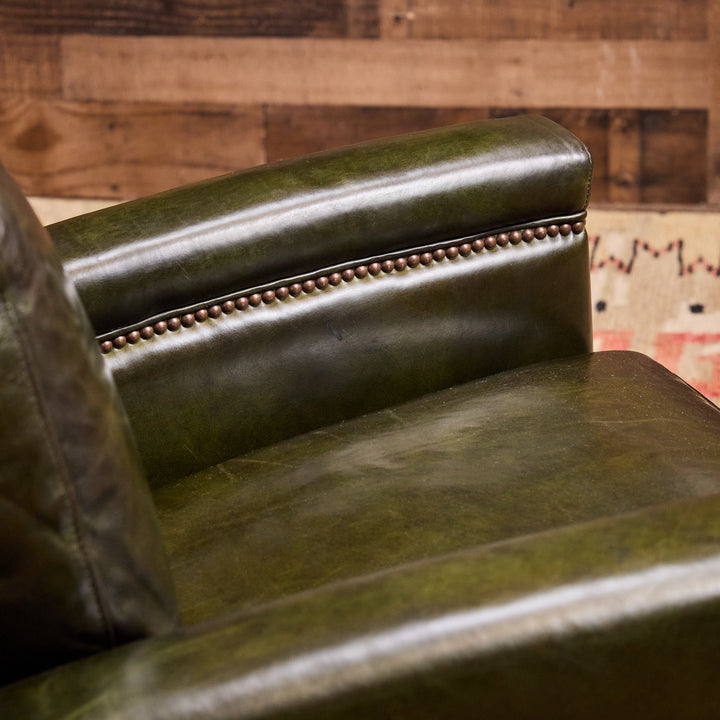 Highland Park Emerald Leather Swivel Chair