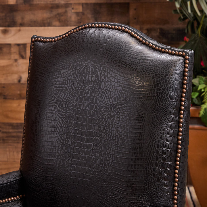 Barrett Black Croc Leather Office Chair