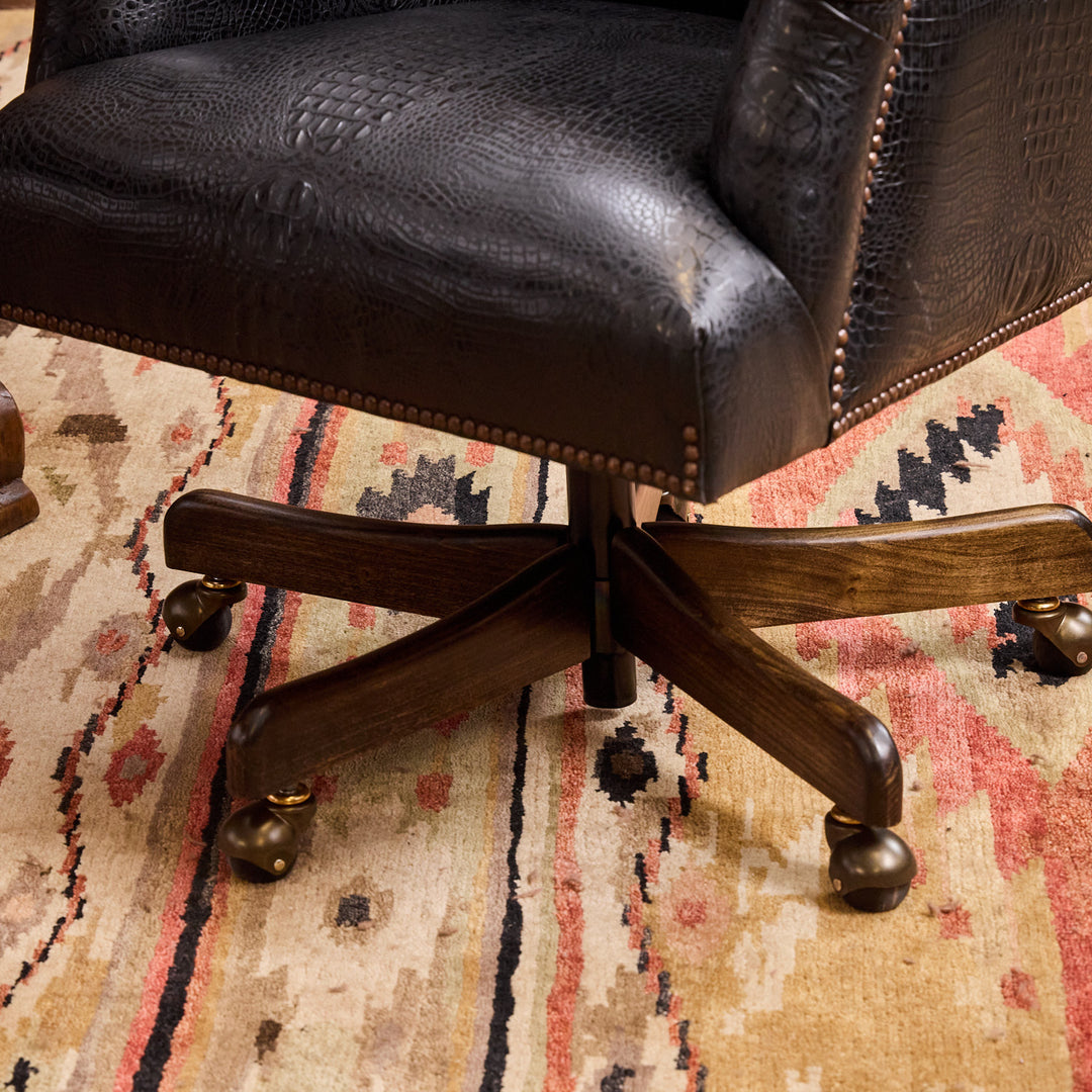 Barrett Black Croc Leather Office Chair