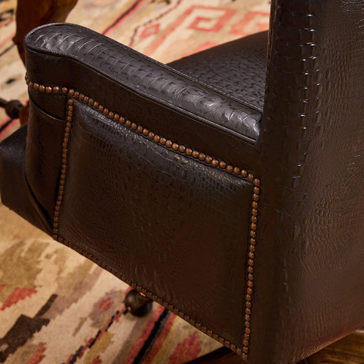 Barrett Black Croc Leather Office Chair
