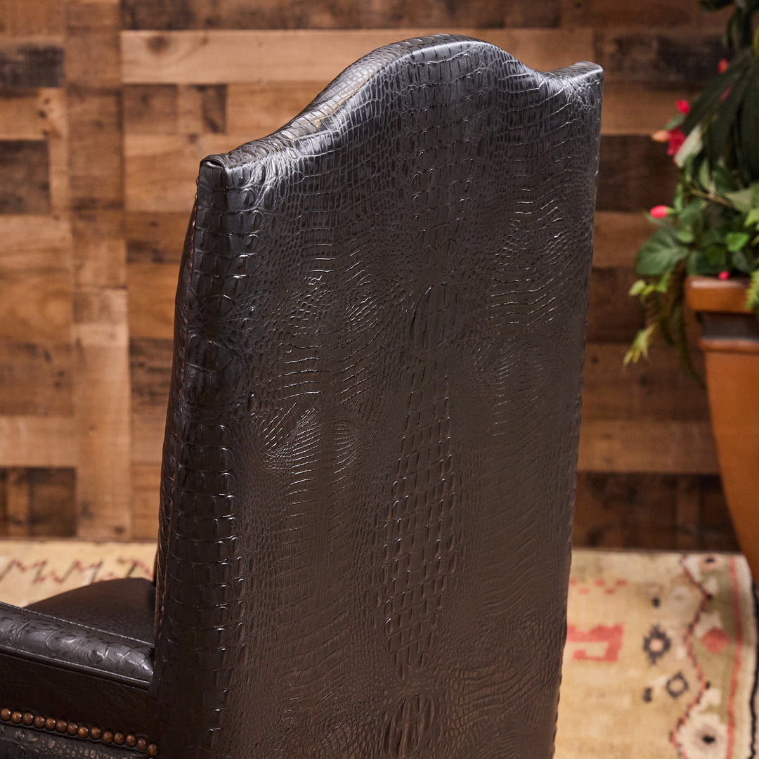 Barrett Black Croc Leather Office Chair