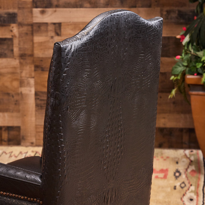 Barrett Black Croc Leather Office Chair