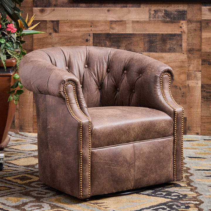 Timbercreek Leather Swivel Thinking Chair