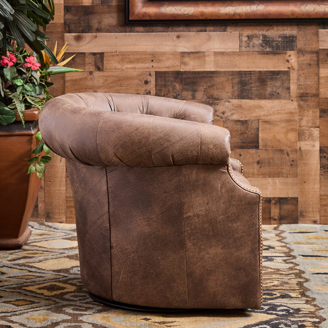 Timbercreek Leather Swivel Thinking Chair