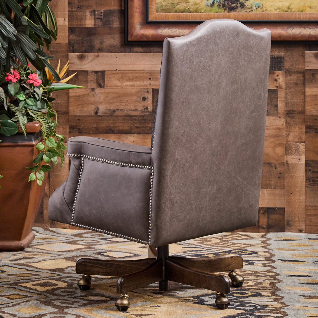 Barrett Gray and Black Croc Leather Office Chair
