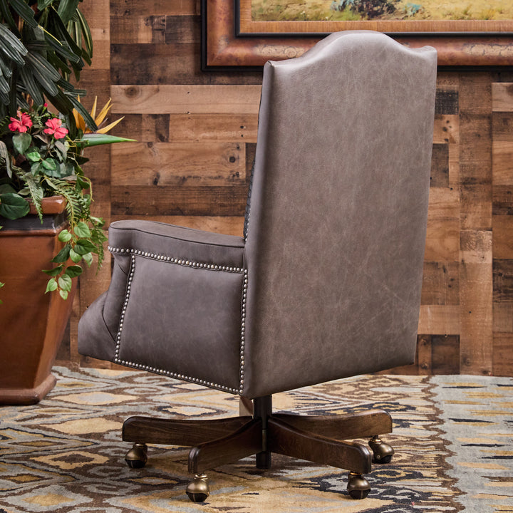 Barrett Gray and Black Croc Leather Office Chair