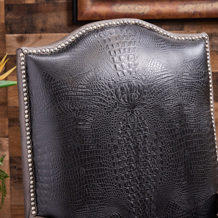 Barrett Gray and Black Croc Leather Office Chair
