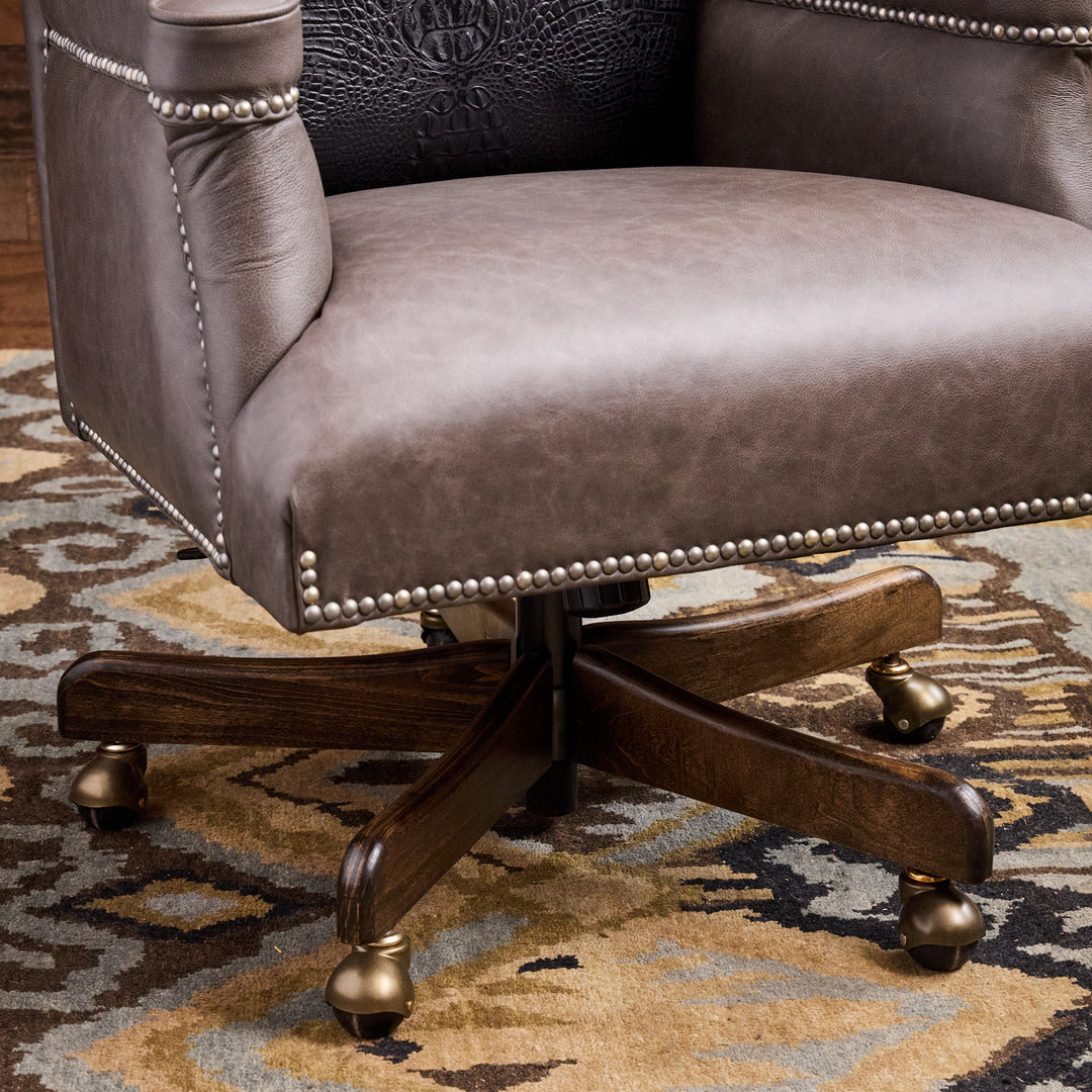 Barrett Gray and Black Croc Leather Office Chair