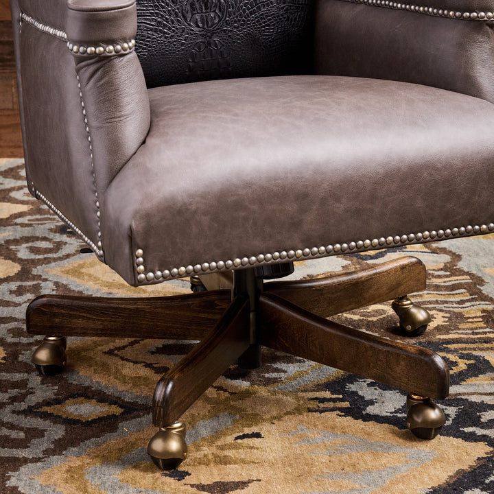Barrett Gray and Black Croc Leather Office Chair