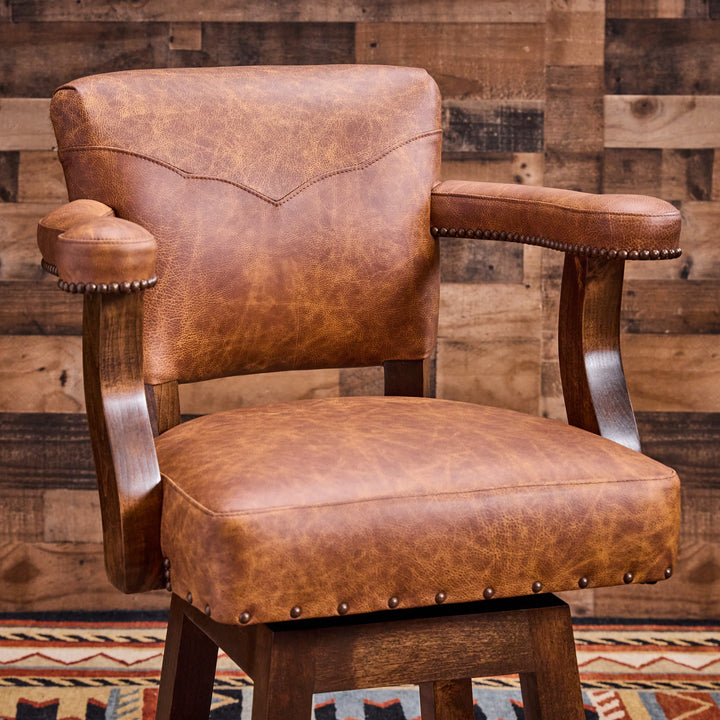 Paint Rock Western Cowhide Bar Stool