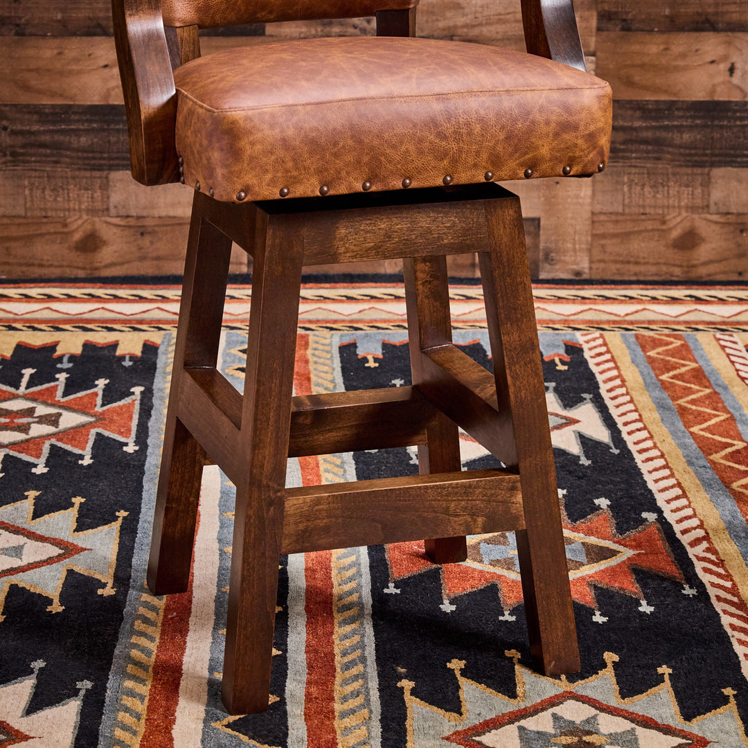 Paint Rock Western Cowhide Bar Stool