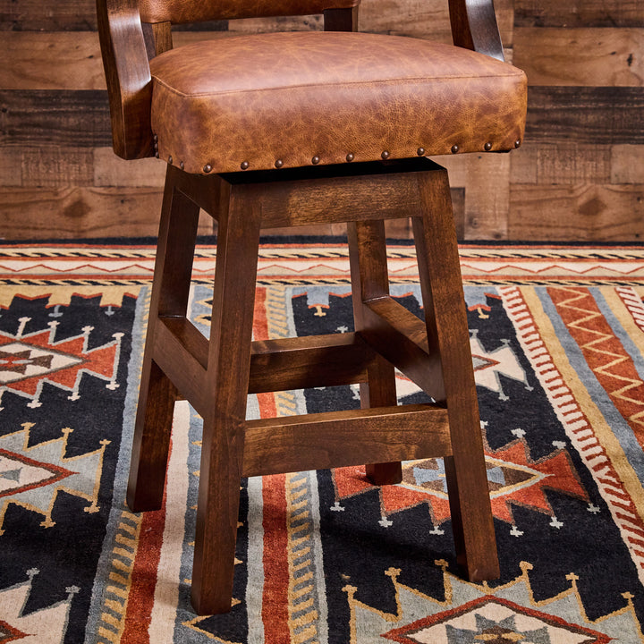 Paint Rock Western Cowhide Bar Stool