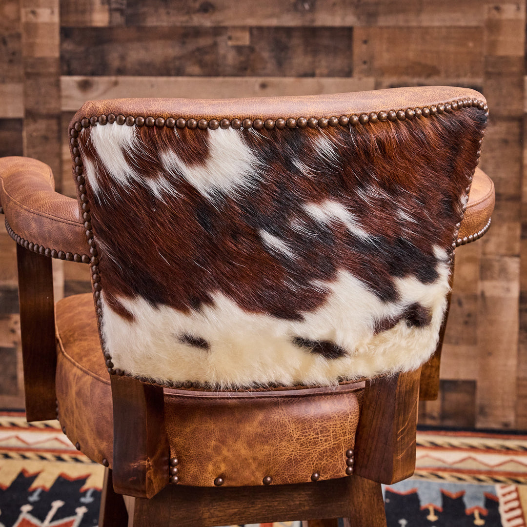 Paint Rock Western Cowhide Bar Stool