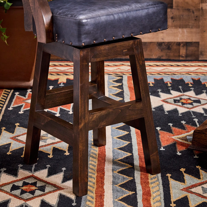 Wrangler Blue Leather Bar Stool