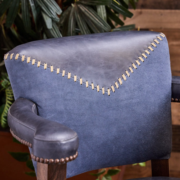 Wrangler Blue Leather Bar Stool
