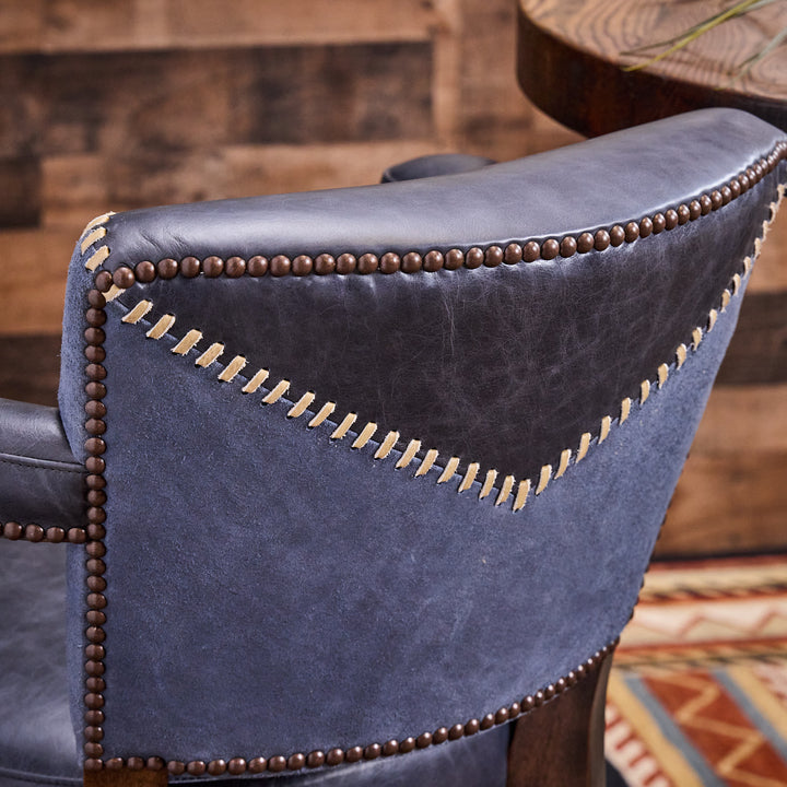 Wrangler Blue Leather Bar Stool