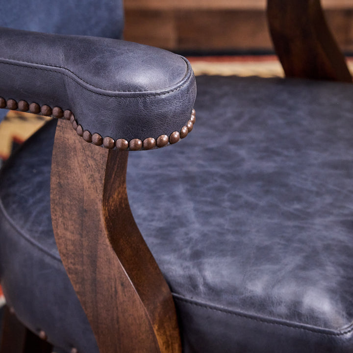 Wrangler Blue Leather Bar Stool