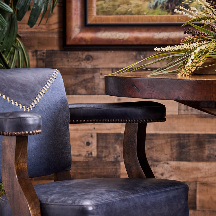 Wrangler Blue Leather Bar Stool