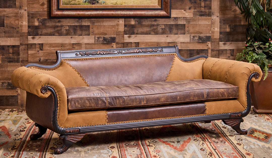 Duncan Phyfe Open Range Leather Sofa