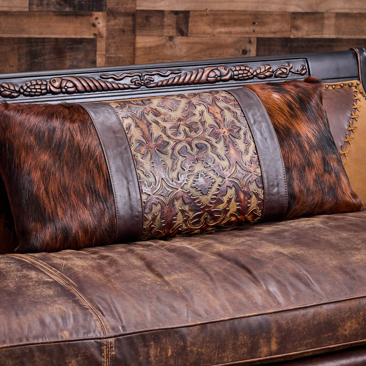 Embossed Leather and Cowhide Body Pillow