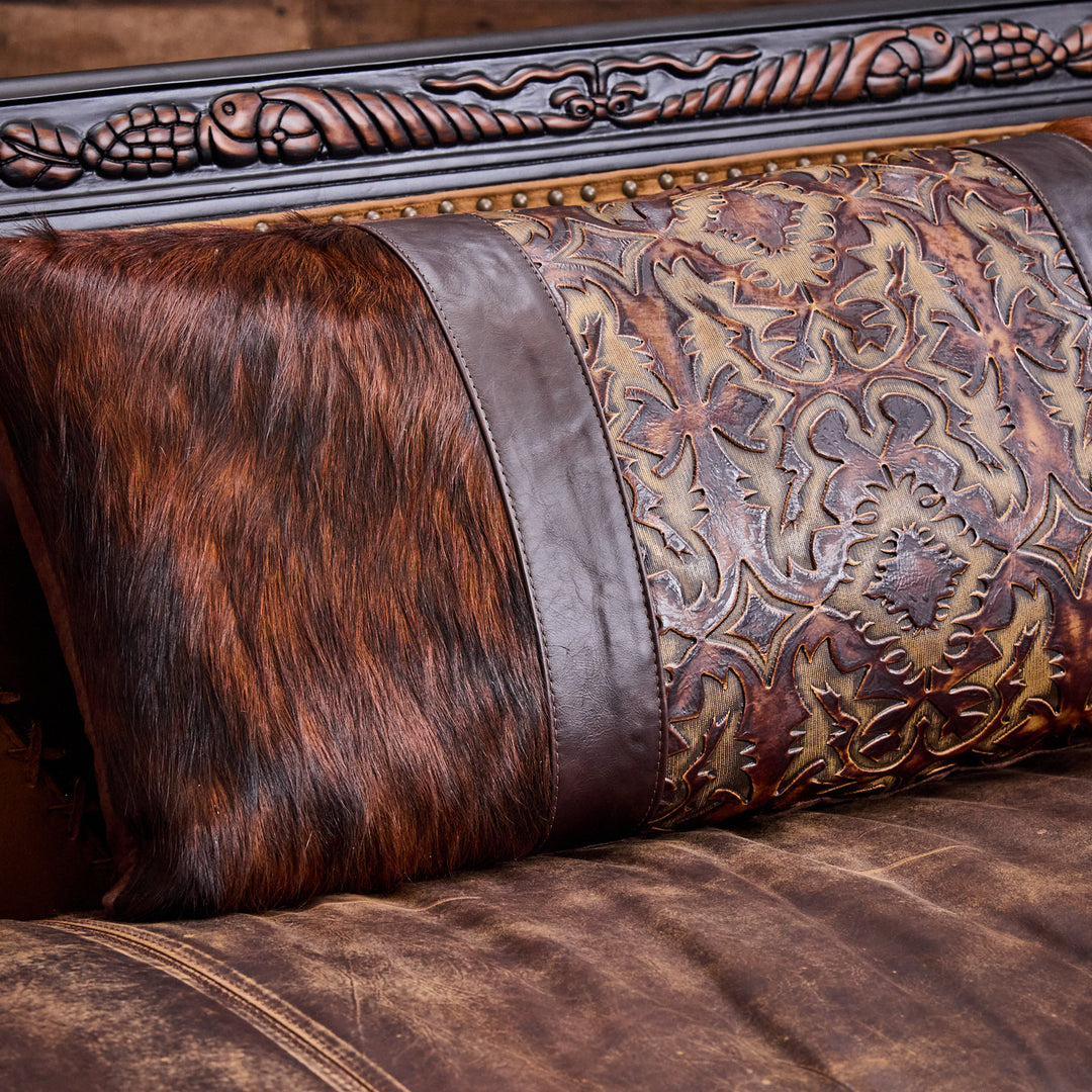 Embossed Leather and Cowhide Body Pillow