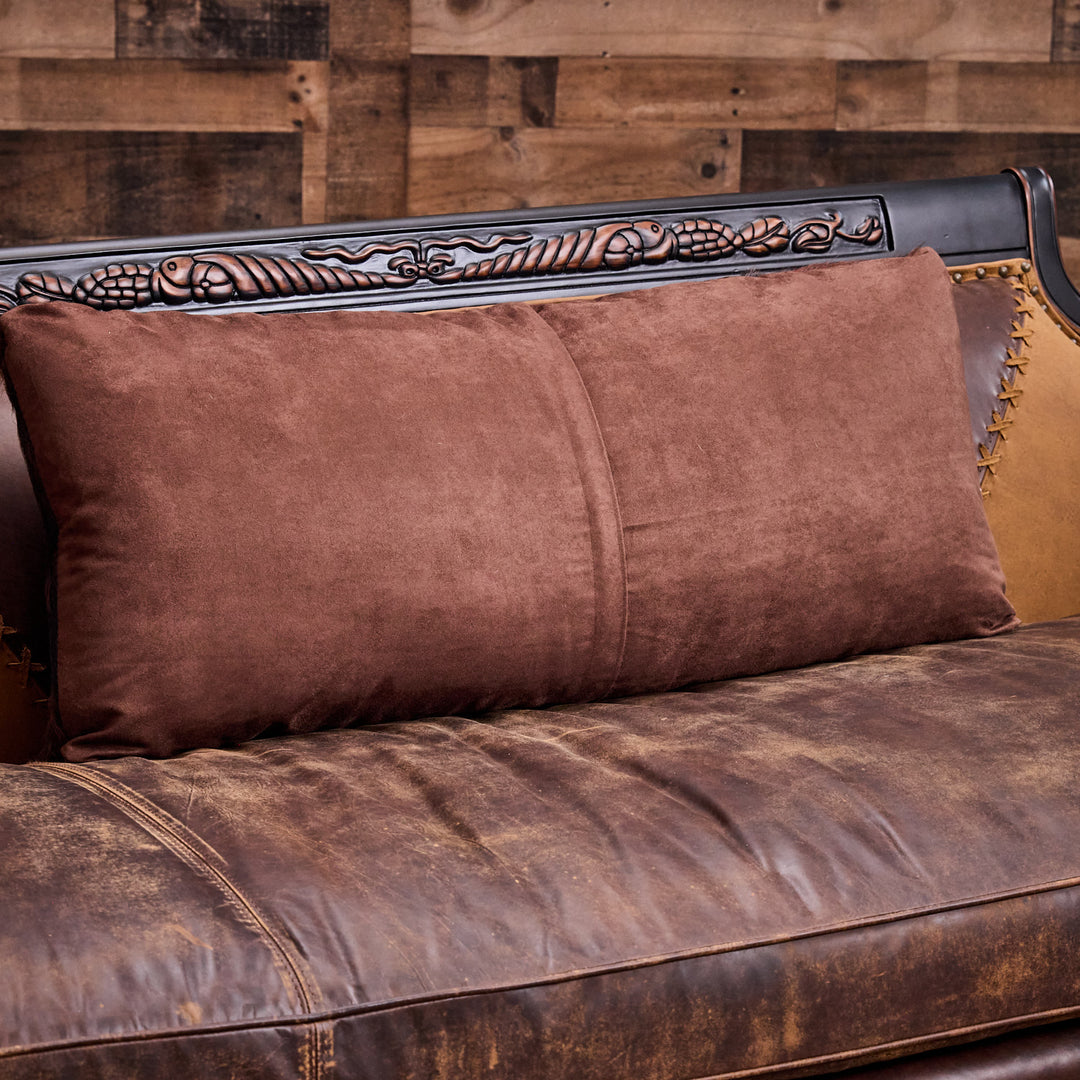 Embossed Leather and Cowhide Body Pillow