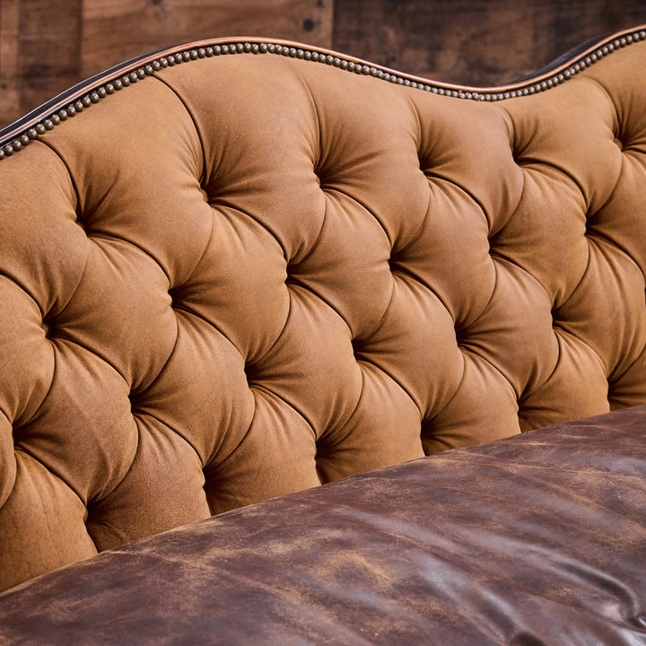 Open Range Tufted Sofa with Cowhide