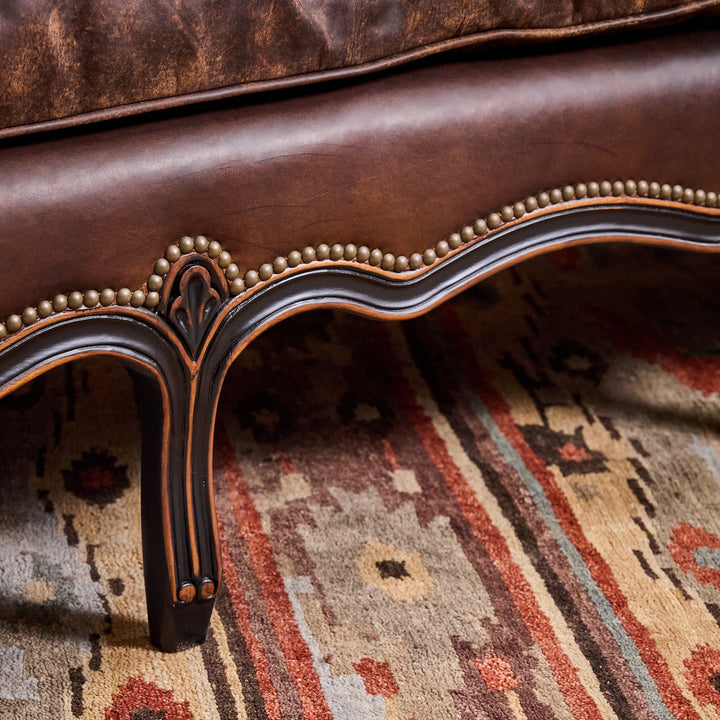 Open Range Tufted Sofa with Cowhide