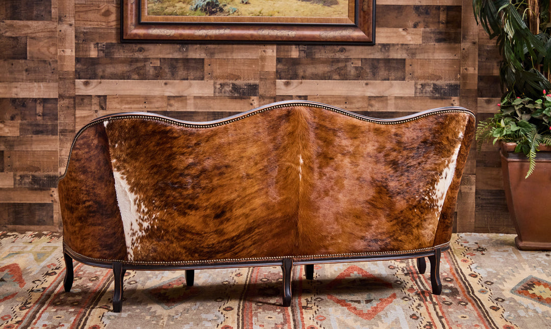 Open Range Tufted Sofa with Cowhide