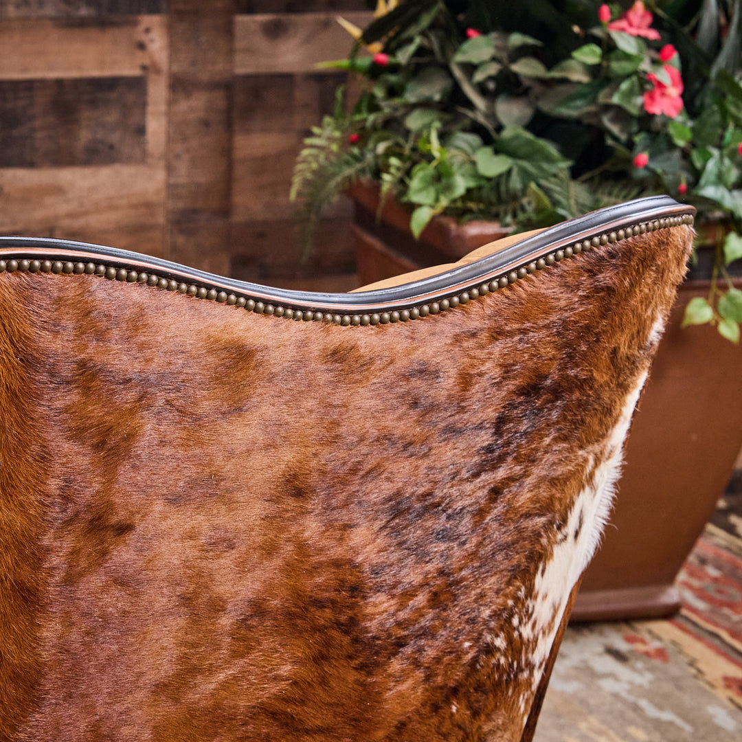 Open Range Tufted Sofa with Cowhide