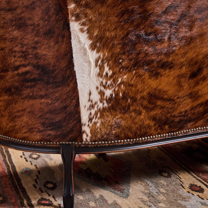 Open Range Tufted Sofa with Cowhide