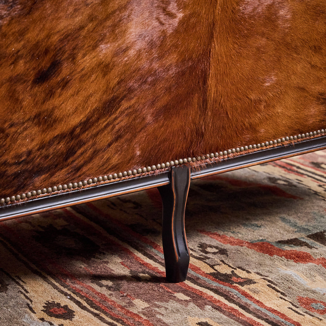 Open Range Tufted Sofa with Cowhide
