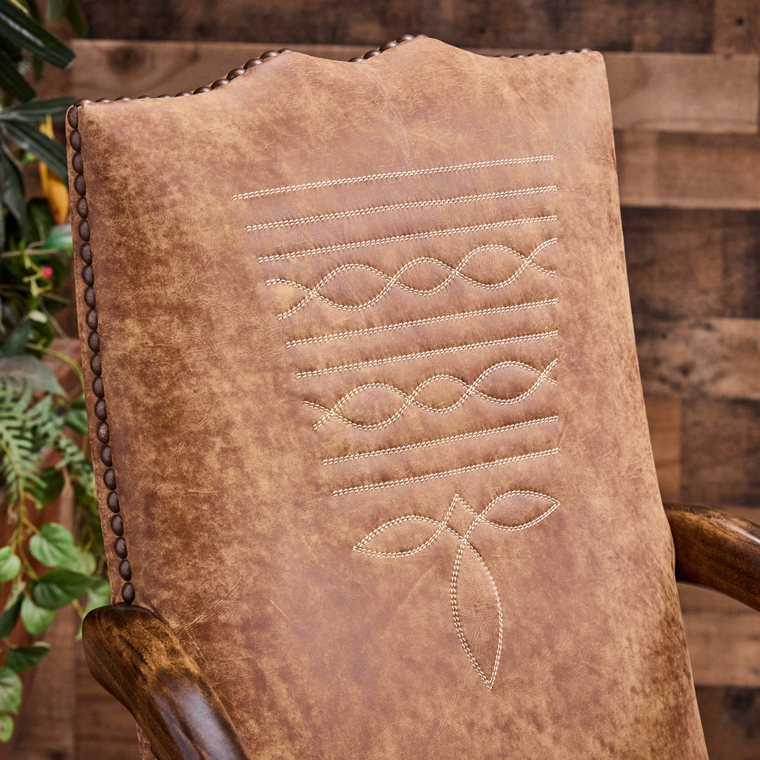 Rawhide Boot Stitch Leather Office Chair
