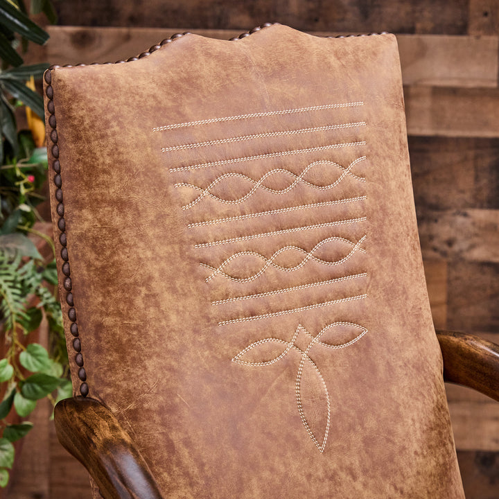 Rawhide Boot Stitch Leather Office Chair