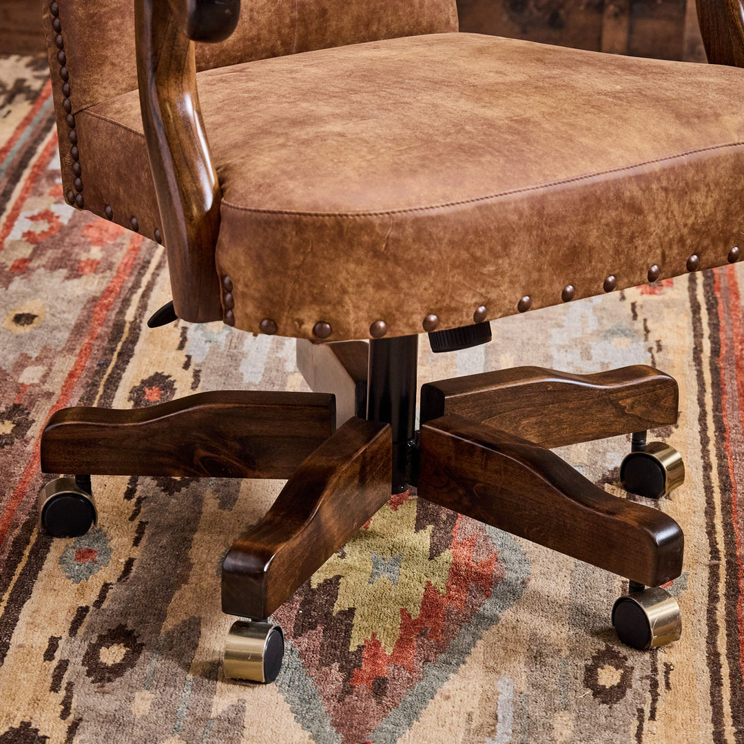 Rawhide Boot Stitch Leather Office Chair