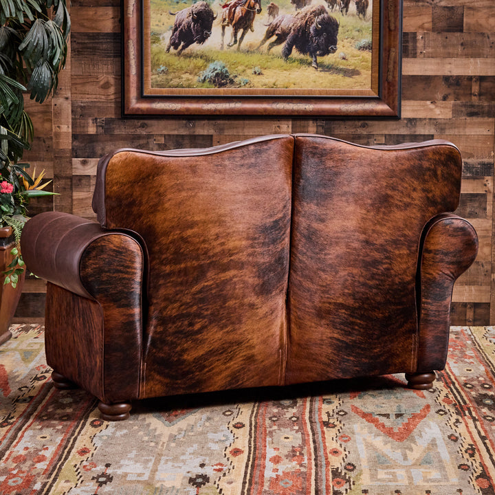 Katy Western Cowhide Reclining Loveseat