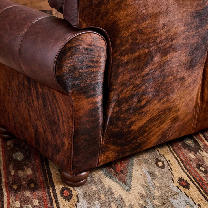 Katy Western Cowhide Reclining Loveseat